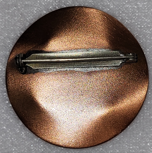 Vintage Copper Enamel Flowers Floral Pin / Brooch Jewelry - Picture 2 of 2